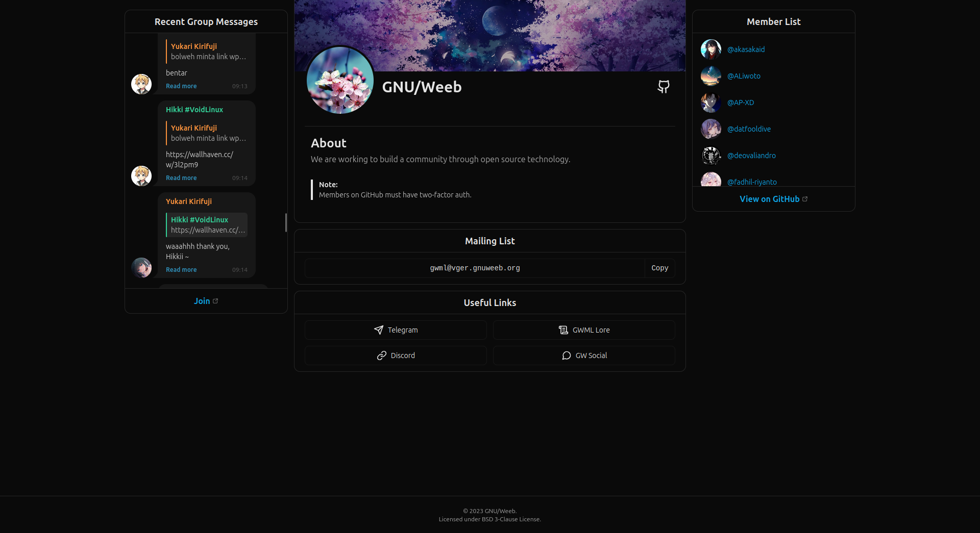GNU/Weeb Landing Page